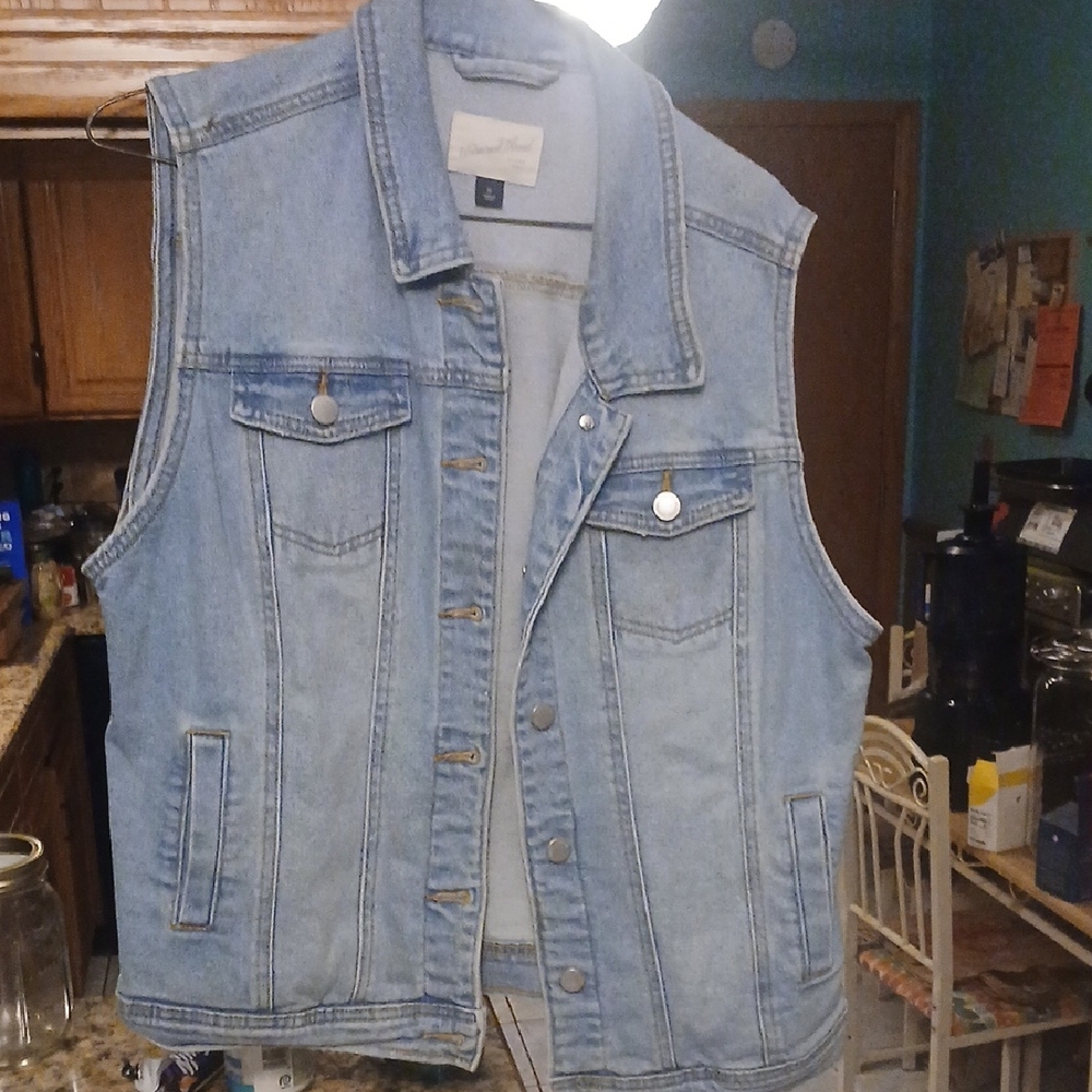 Universal Thread Light Blue Denim Jean Vest Jacket #8